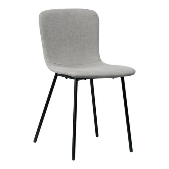 Krzesło do jadalni - House Nordic - Halden - Bouclette jasnoszary - Czarne metalowe nogi - Współczesne Inna marka