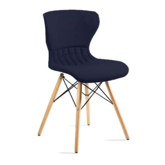Krzesło do jadalni, salonu, soft, ciemny niebieski Unique
