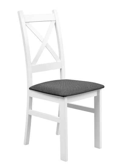 Krzesło Do Jadalni Tapicerowane Krzyżak K1J - Biały/Szary | Lakier/Inari 96 BONNI
