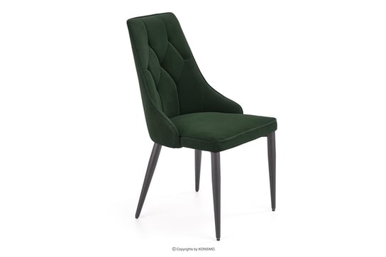 Krzesło do jadalni tapicerowane welur zielone VILOSI Konsimo