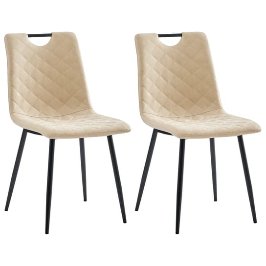 Krzesło do jadalni vidaXL, kremowe, 44,5x54,5x87,5 cm, 2 szt. vidaXL