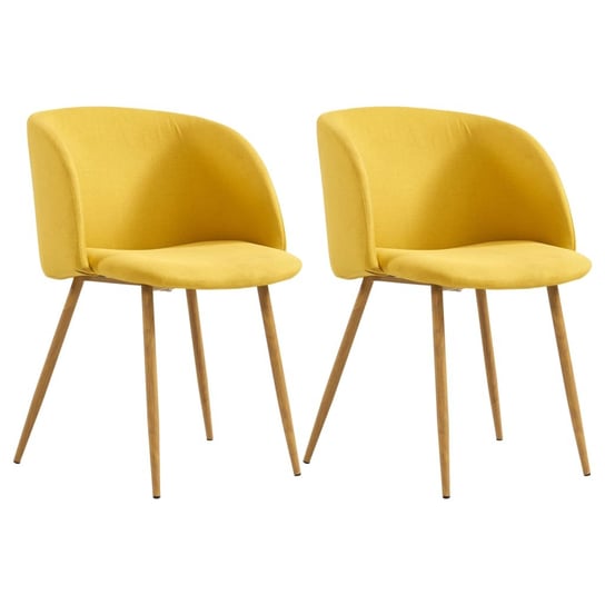 Krzesło do jadalni vidaXL, żółte, 55x64,5x78,5 cm, 2 szt. vidaXL