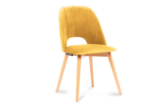 Krzesło do jadalni welur żółte TINO Konsimo