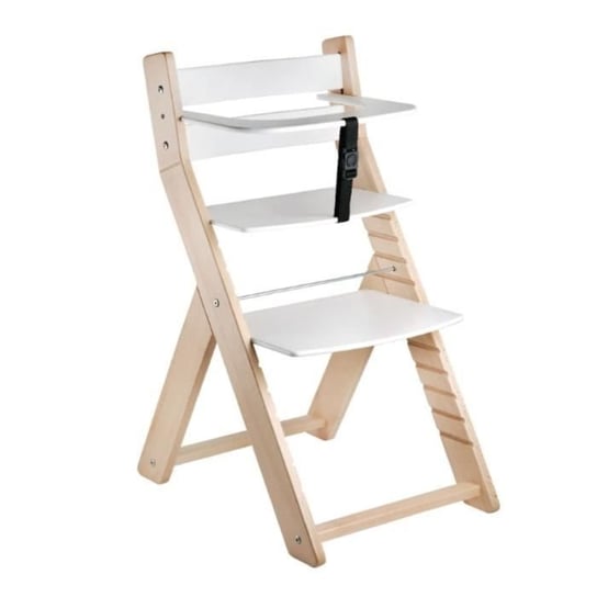 Krzesło do karmienia LUCA w kolorze naturalnym i białym, ewoluujące Youdoit