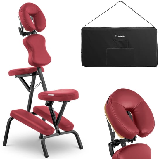 Krzesło do masażu tatuażu przenośne składane Montpellier Red do 130 kg czerwone Inna marka