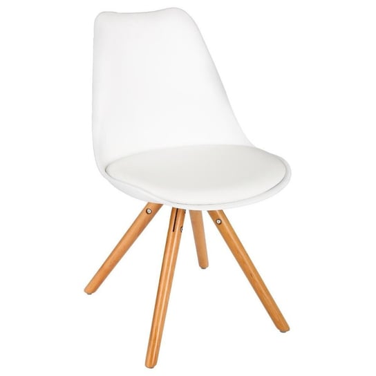 Krzesło do salonu ATMOSPHERA, biało-brązowe, 54x48x81 cm Atmosphera