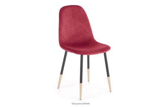 Krzesło do salonu glamour czerwone FABIOLI Konsimo