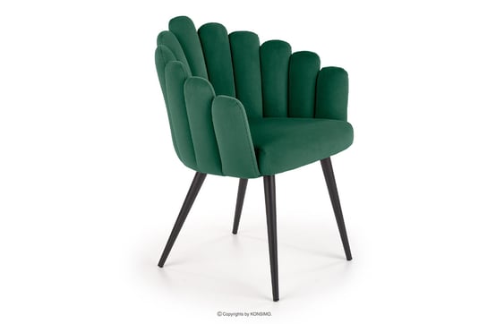 Krzesło do salonu muszelka zielone SMILO Konsimo