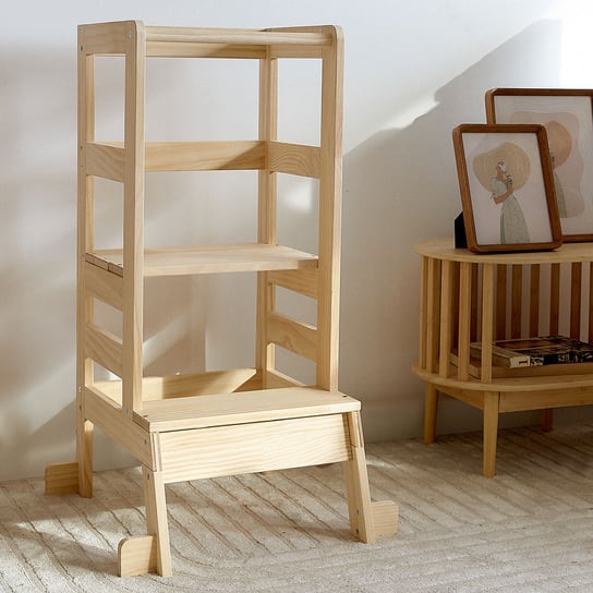 Krzesło drewniane ARTA pomocnik kuchenny dla dzieci 50x50x90 cm HOMLA Homla