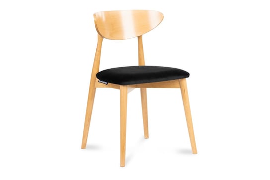 Krzesło drewniane dąb czarny welur RABI Konsimo