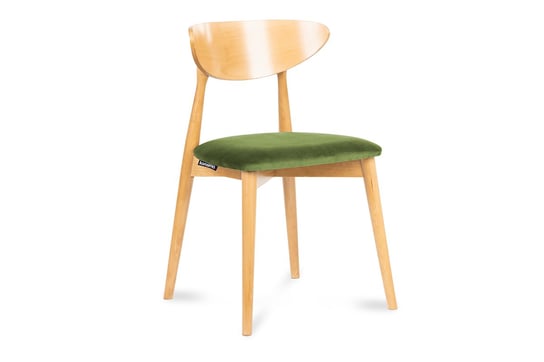 Krzesło drewniane dąb zielony welur RABI Konsimo