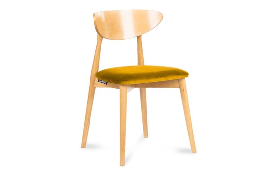 Krzesło drewniane dąb żółty welur RABI Konsimo
