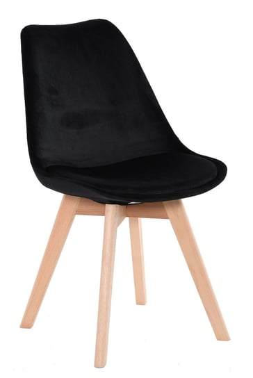 Krzesło drewniane nowoczesne skandynawskie velvet czarne HOME INVEST INTERNATIONAL