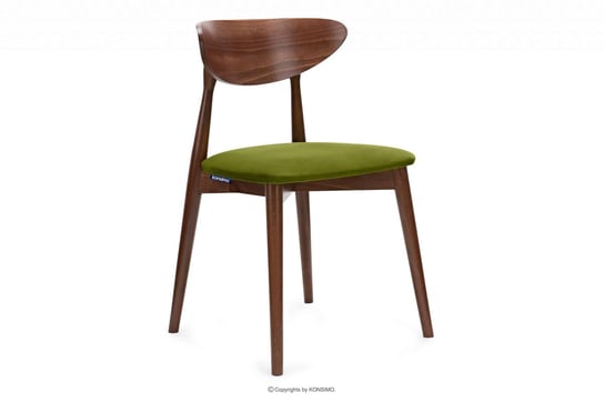 Krzesło drewniane orzech zielony welur RABI Konsimo Konsimo
