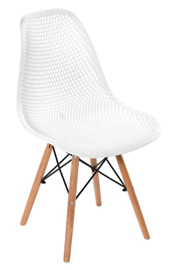 Krzesło Drewniane Skandynawskie Białe Ażurowe HOME INVEST INTERNATIONAL