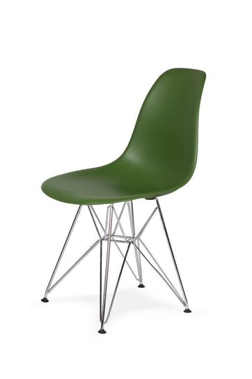 Krzesło DSR SILVER butelkowa zieleń.27 - podstawa metalowa chromowana King Home