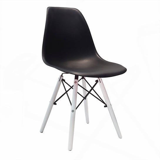Krzesło DSW Milano czarne, nogi białe BMDesign