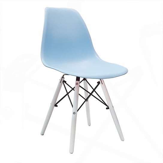 Krzesło DSW Milano jasno niebieskie, nogi białe BMDesign
