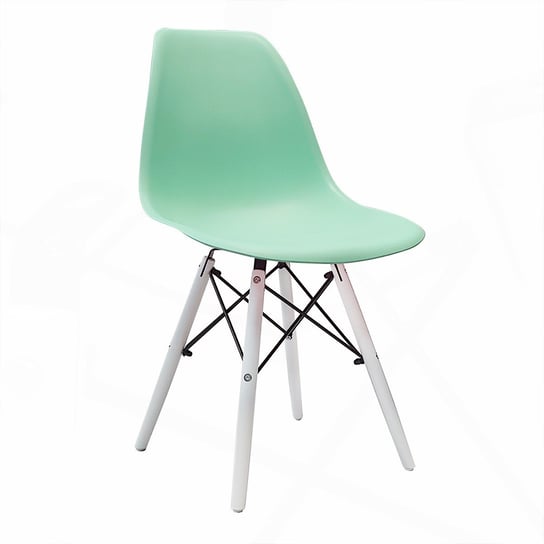 Krzesło DSW Milano miętowe, nogi białe BMDesign