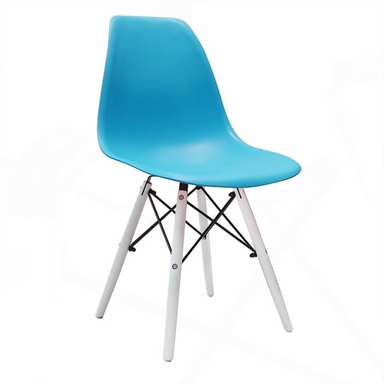 Krzesło DSW Milano niebieskie, nogi białe BMDesign