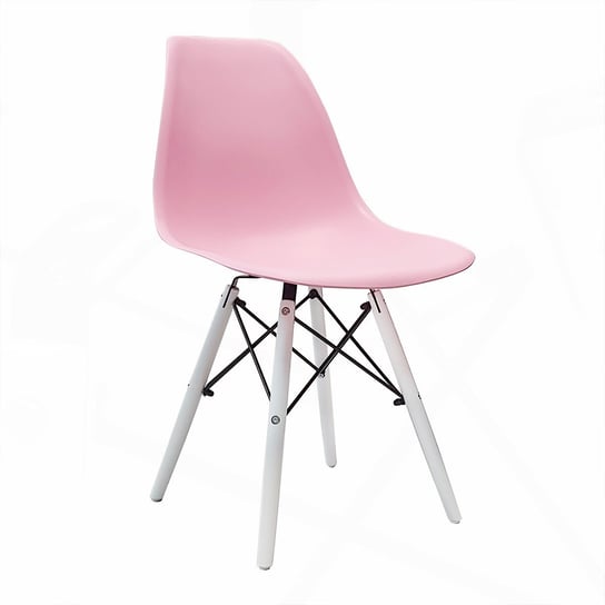 Krzesło DSW Milano różowe, nogi białe BMDesign