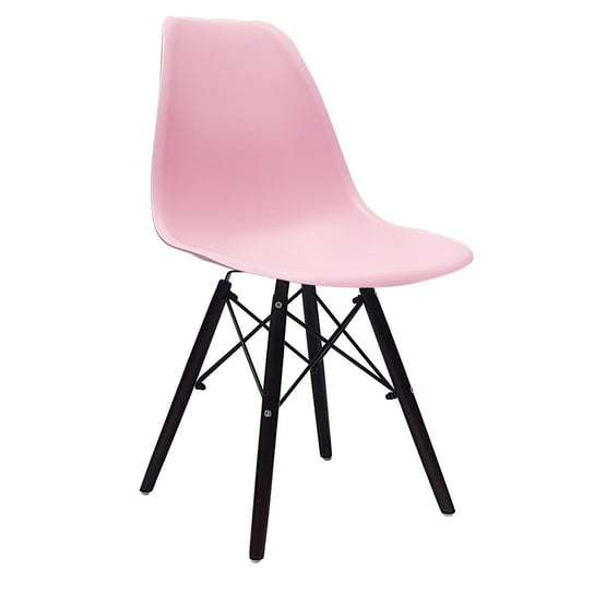 Krzesło DSW Milano różowe, nogi czarne BMDesign