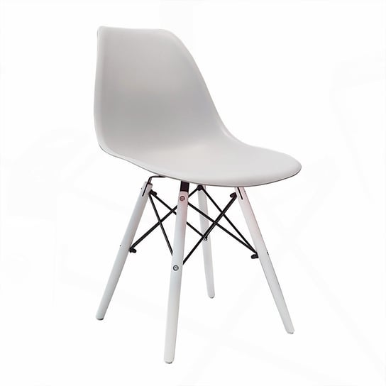 Krzesło DSW Milano szare, nogi białe BMDesign