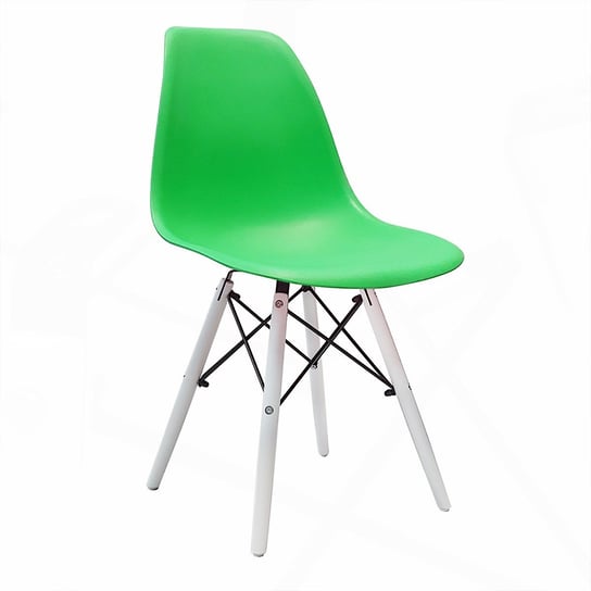 Krzesło DSW Milano zielone, nogi białe BMDesign