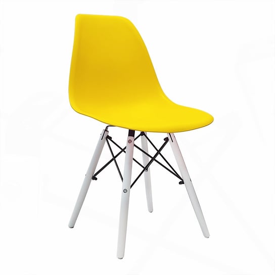 Krzesło DSW Milano żółte, nogi białe BMDesign