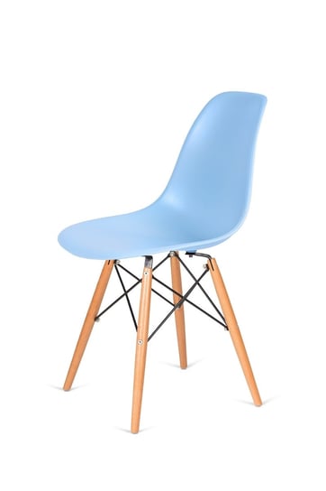 Krzesło DSW WOOD jasny niebieski.12 - podstawa drewniana bukowa King Home