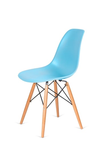 Krzesło DSW WOOD oceaniczny niebieski .25 - polipropylen, podstawa bukowa King Home