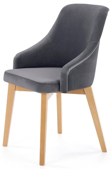 Krzesło ELIOR Altex 2X, grafit-dąb miodowe, 56x57x86 cm Elior