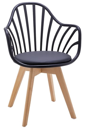 Krzesło ELIOR Baltin, czarno-brązowe, 56x58x84 cm Elior