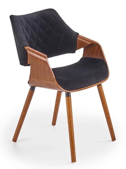 Krzesło ELIOR Bento, czarno-brązowe, 55x56x77 cm Elior