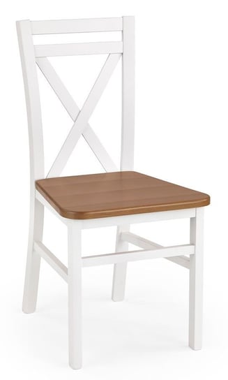 Krzesło ELIOR Dario, biało-brązowe, 90x49x45 cm Elior