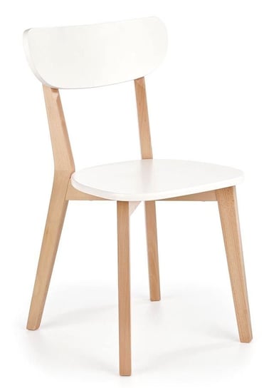 Krzesło ELIOR Fine, biało-brązowe, 81x50x45 cm Elior