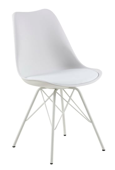 Krzesło ELIOR Lindi, białe, 48,5x54x85,5 cm, 4 szt. Elior
