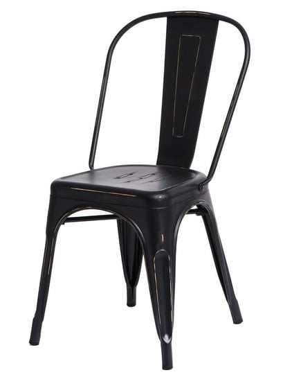 Krzesło ELIOR Loftowe Kimmi 4X, czarne, 45x50x85,5 cm, 4 szt. Elior