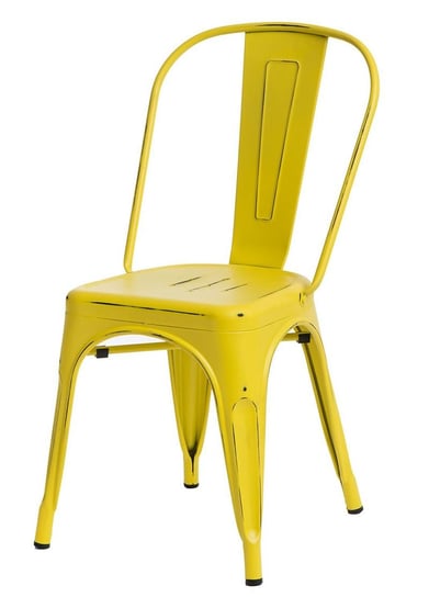 Krzesło ELIOR Loftowe Kimmi 4X, żółte, 45x50x85,5 cm, 4 szt. Elior