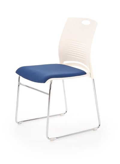 Krzesło ELIOR Memos, biało-niebieskie, 44x51x80 cm, 4 szt. Elior