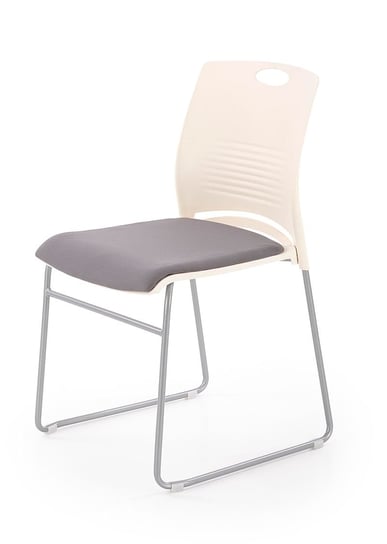 Krzesło ELIOR Memos, biało-szare, 4x51x80 cm, 4 szt. Elior