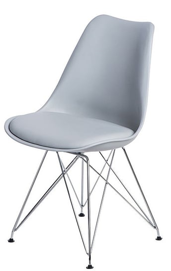 Krzesło ELIOR Nikel, szare, 49x52x82 cm Elior