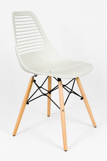 Krzesło ELIOR Nimmi, białe, 85x46x43 cm Elior