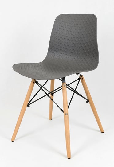 Krzesło ELIOR Pappu, szare, 42x44x79 cm, 4 szt. Elior