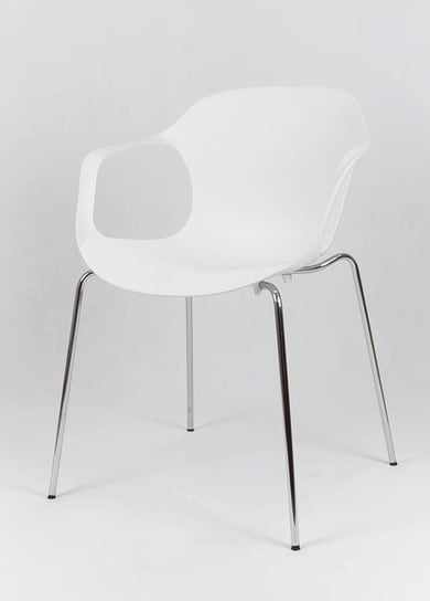 Krzesło ELIOR Tamai, białe, 76x58x48 cm Elior