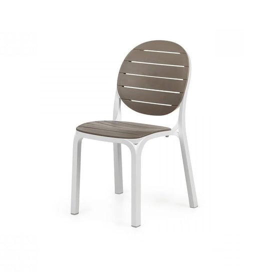 Krzesło Erica białe/ brązowe Nardi