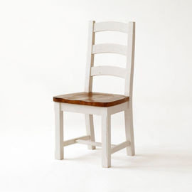 Krzesło FATO LUXMEBLE Bergel, biało-brązowe, 49x101x49 cm Fato Luxmeble