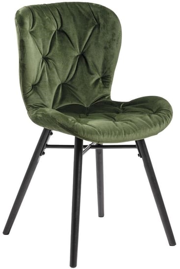 Krzesło Fearon Vic 47x83 cm pikowane butelkowa zieleń nogi czarne Actona