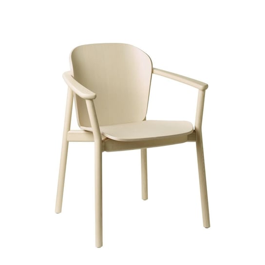 Krzesło Finn z podłokietnikami bejcowane białe SCAB Design