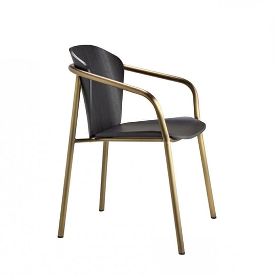 Krzesło Finn z podłokietnikami bejcowane czarne bronz SCAB Design